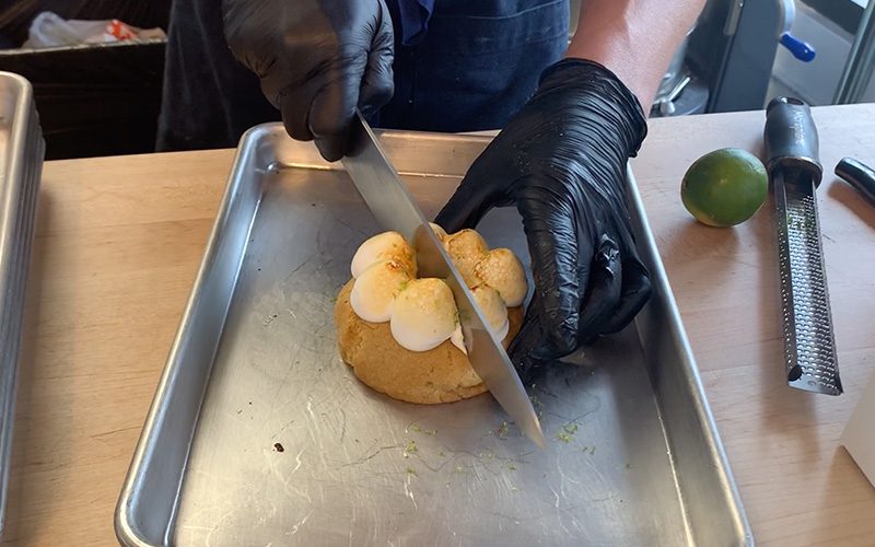 Chef Max Santiago Prepares a Key Lime Dessert at Batch Cookies